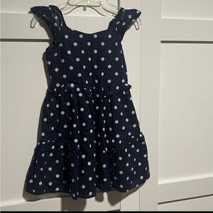 Navy Polka Dot Kids Dress